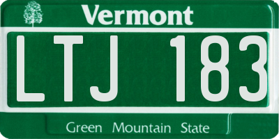 VT license plate LTJ183