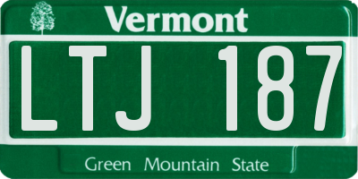 VT license plate LTJ187