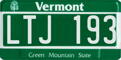 VT license plate LTJ193