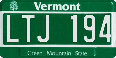 VT license plate LTJ194