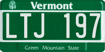 VT license plate LTJ197