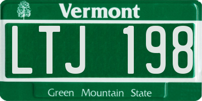 VT license plate LTJ198