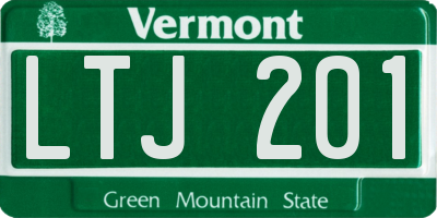 VT license plate LTJ201