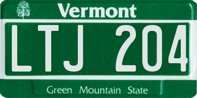 VT license plate LTJ204