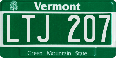 VT license plate LTJ207