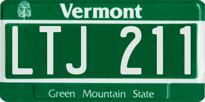 VT license plate LTJ211