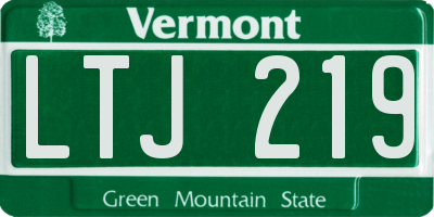 VT license plate LTJ219