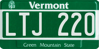VT license plate LTJ220