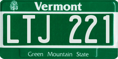 VT license plate LTJ221