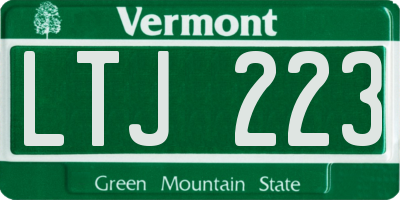VT license plate LTJ223