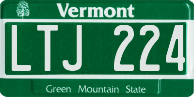 VT license plate LTJ224