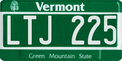 VT license plate LTJ225