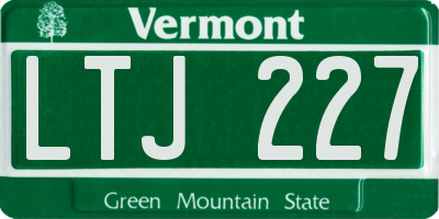 VT license plate LTJ227