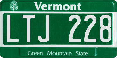 VT license plate LTJ228