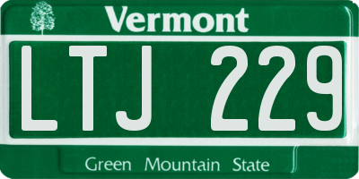 VT license plate LTJ229