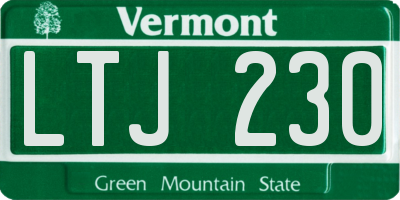 VT license plate LTJ230
