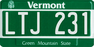VT license plate LTJ231
