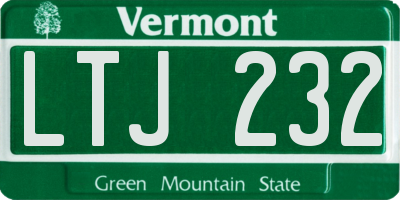 VT license plate LTJ232