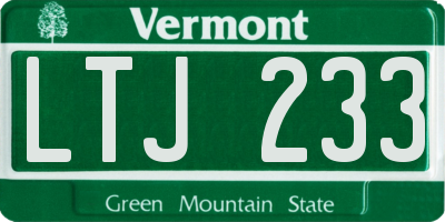 VT license plate LTJ233