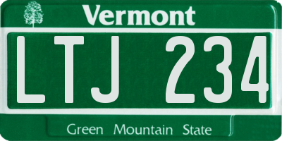 VT license plate LTJ234