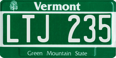 VT license plate LTJ235
