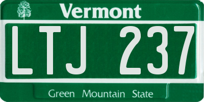 VT license plate LTJ237