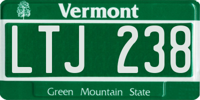 VT license plate LTJ238
