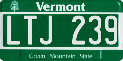 VT license plate LTJ239
