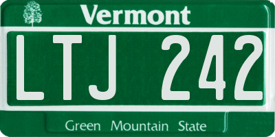 VT license plate LTJ242