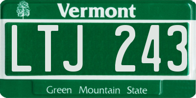 VT license plate LTJ243