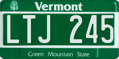 VT license plate LTJ245