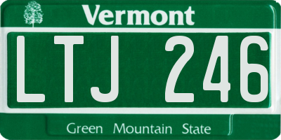 VT license plate LTJ246