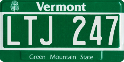 VT license plate LTJ247