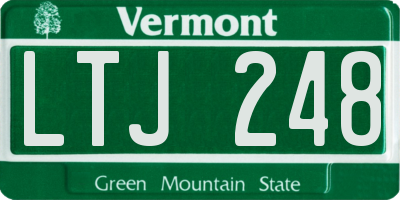 VT license plate LTJ248