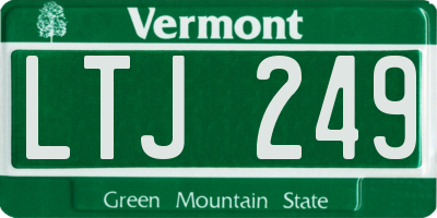 VT license plate LTJ249