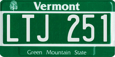 VT license plate LTJ251