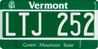 VT license plate LTJ252