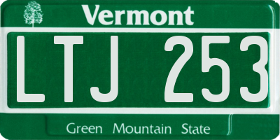 VT license plate LTJ253