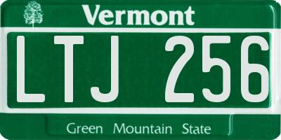 VT license plate LTJ256