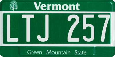 VT license plate LTJ257