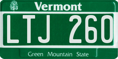 VT license plate LTJ260