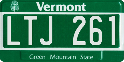 VT license plate LTJ261