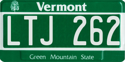 VT license plate LTJ262