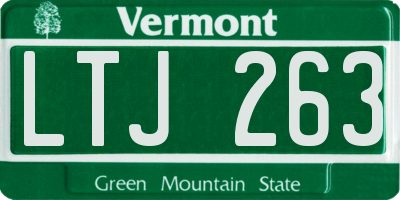 VT license plate LTJ263