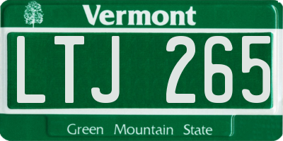 VT license plate LTJ265