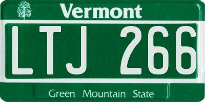 VT license plate LTJ266