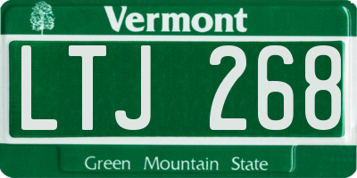 VT license plate LTJ268