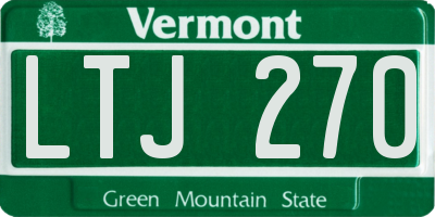 VT license plate LTJ270