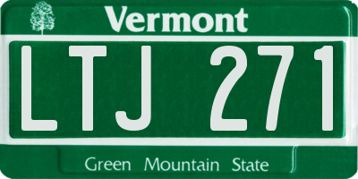 VT license plate LTJ271