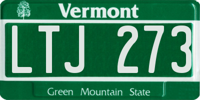 VT license plate LTJ273